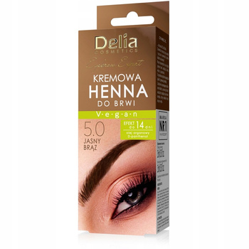 Delia Eyebrow Expert Kremowa Henna Do Brwi Krem + Aktywator 5.0 Jasny Brąz