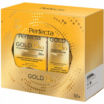 Perfecta Gold Q10 Zestaw Prezentowy Kosmetyków Krem Do Twarzy Pod Oczy 50+