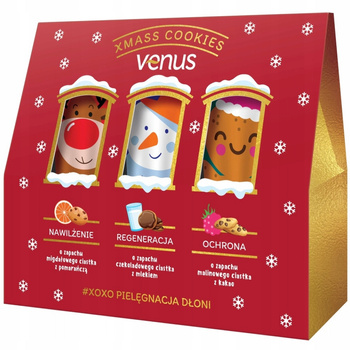 Venus XMass Cookies Święteczny Zestaw Prezentowy Kosmetyków 3 x Krem Do Rąk