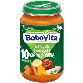 Bobovita Obiadek Dla Dzieci Po 10 Miesiącu Warzywa z Wieprzowiną 190g DATA 19.06.2025