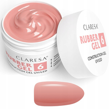 Claresa Rubber Gel Żel Konstrukcyjny Kauczukowy 6 Średni Ciepły Róż 12g