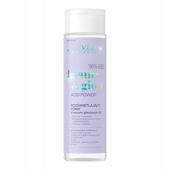 Eveline Beauty Glow Rozświetlający Tonik Do Twarzy Z Kwasem Glikolowym 5%