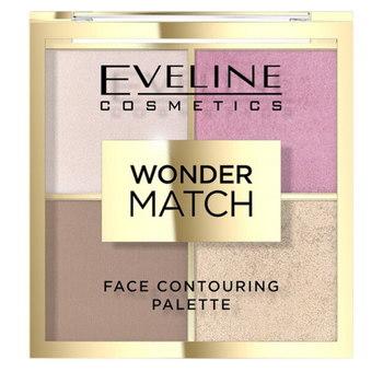 Eveline Wonder Match Paleta Do Konturowania Puder Bronzer Rozświetlacz Róż 01