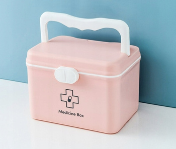 Organizer Szkatułka Kasetka Na Leki Tabletki Różowy