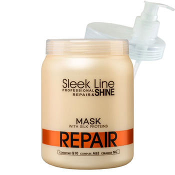 Stapiz Sleek Line Repair Maska Do Włosów Suchych i Zniszczonych z Jedwabiem + Pompka 1000ml