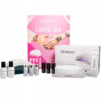 Semilac Starter Set Love Me Zestaw Do Paznokci Hybrydowych 13 Elementów