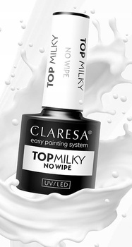 Claresa Top Hybrydowy No Wipe Milky Mleczny 5ml