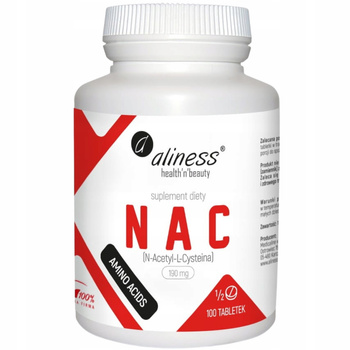 Aliness NAC N-Acetyl-L-Cysteine 190 mg Ochrona Wątroby 100 Tabl 200 Porcji