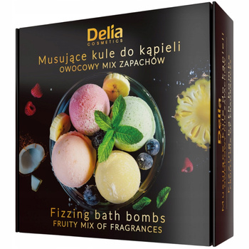 Delia Zestaw Prezentowy Kosmetyków Musujące Do Kąpieli Owocowe 4x100g