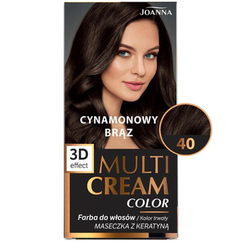Joanna Multi Cream Color Efekt 3D Trwała Farba Do Włosów 40 Cynamonowy Brąz