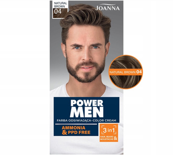 Joanna Power Men 3w1 Farba Do Włosów i Brody Dla Mężczyzn 04 Naturalny Brąz