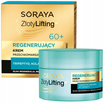 Soraya Złoty Lifting Przeciwzmarszczkowy Krem Do Twarzy 60+ Kolagen 50ml