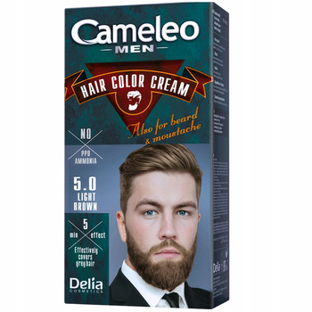 Delia Cameleo Men Farba Dla Meżczyzn Do Włosów Wąsów Brody 5.0 Jasny Brąz