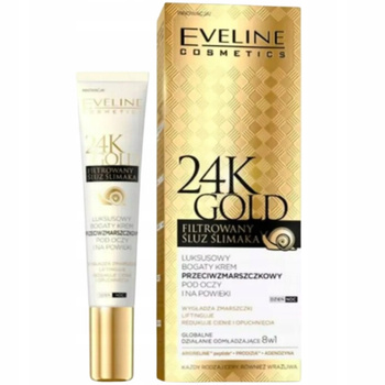Eveline 24K Gold Przeciwzmarszkowy Krem Pod Oczy Śluz Ślimaka Złoto 20ml
