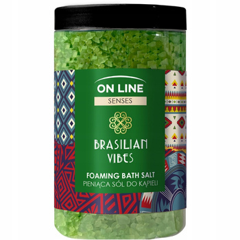 On Line Senses Brasilian Vibes Pieniąca Sól Do Kąpieli Guarana Babassu 480g