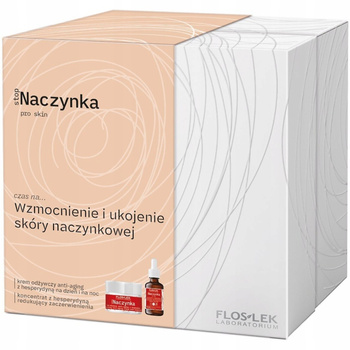 Floslek Stop Naczynka Zestaw Kosmetyków Kojący Koncentrat i Krem Do Twarzy