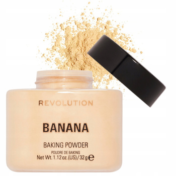 Makeup Revolution Baking Powder Puder Sypki Matujący Lekki Bananowy 32g
