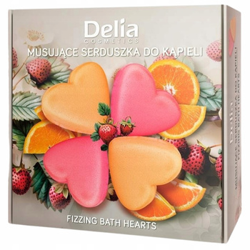 Delia Zestaw Prezentowy Kosmetyków Musujące Kule Serca Do Kąpieli 4x100g