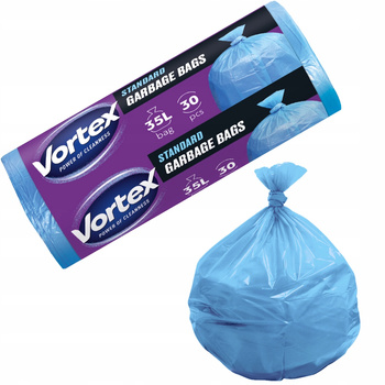 Vortex Standardowe Worki Na 艢mieci Mocne Niebieskie Do Kosza 35L 30 Sztuk