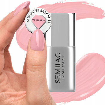 Semilac BB Base Kauczukowa Baza Do Lakierów Hybrydowych Base Rose 7ml