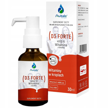 Aliness Avitale Witamina D3 Forte 4000 Suplement Diety Kropelki 600 Porcji