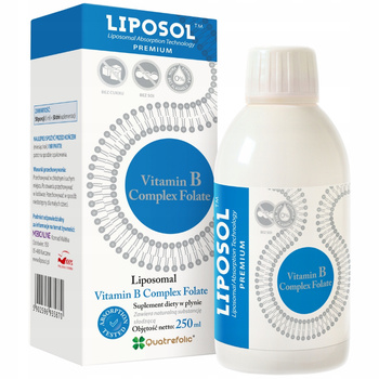 Aliness Liposol Witamina B Complex Folate B1-B12 Suplement Zmęczenie 250ml